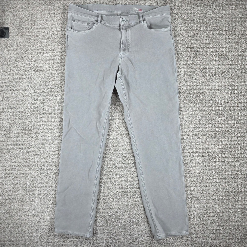 Faherty Mens Stretch Terry 5 Pocket Pants Gray Size 38x31